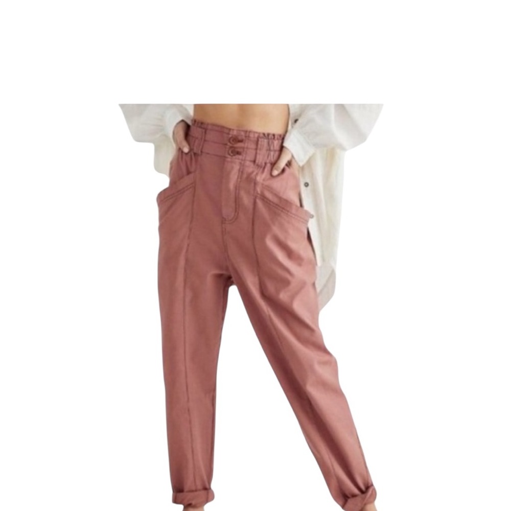 Free People Pink Ankle Cropped Pants